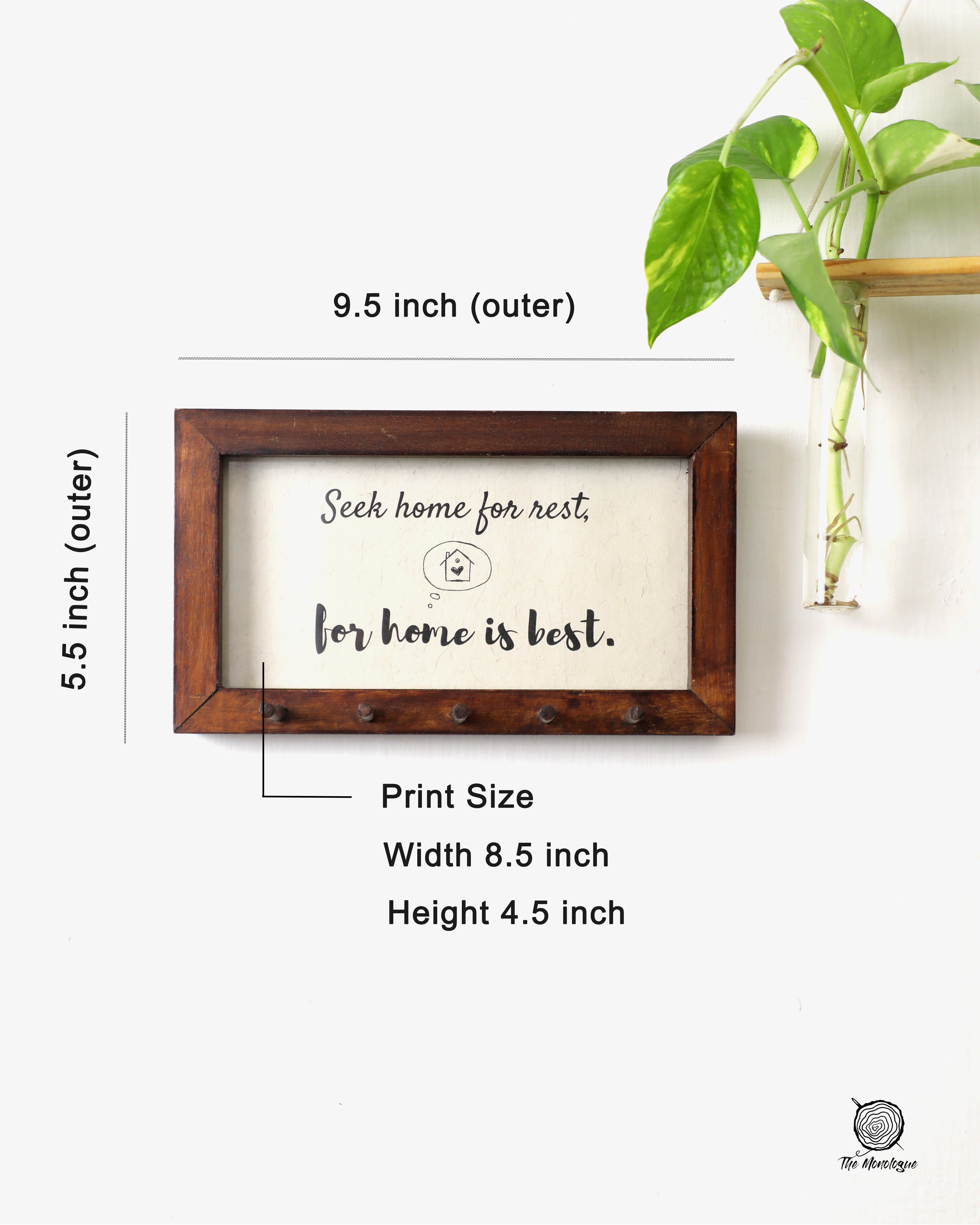 Wooden Key Hanger with Photo Frame | Handmade Wall Key Holder