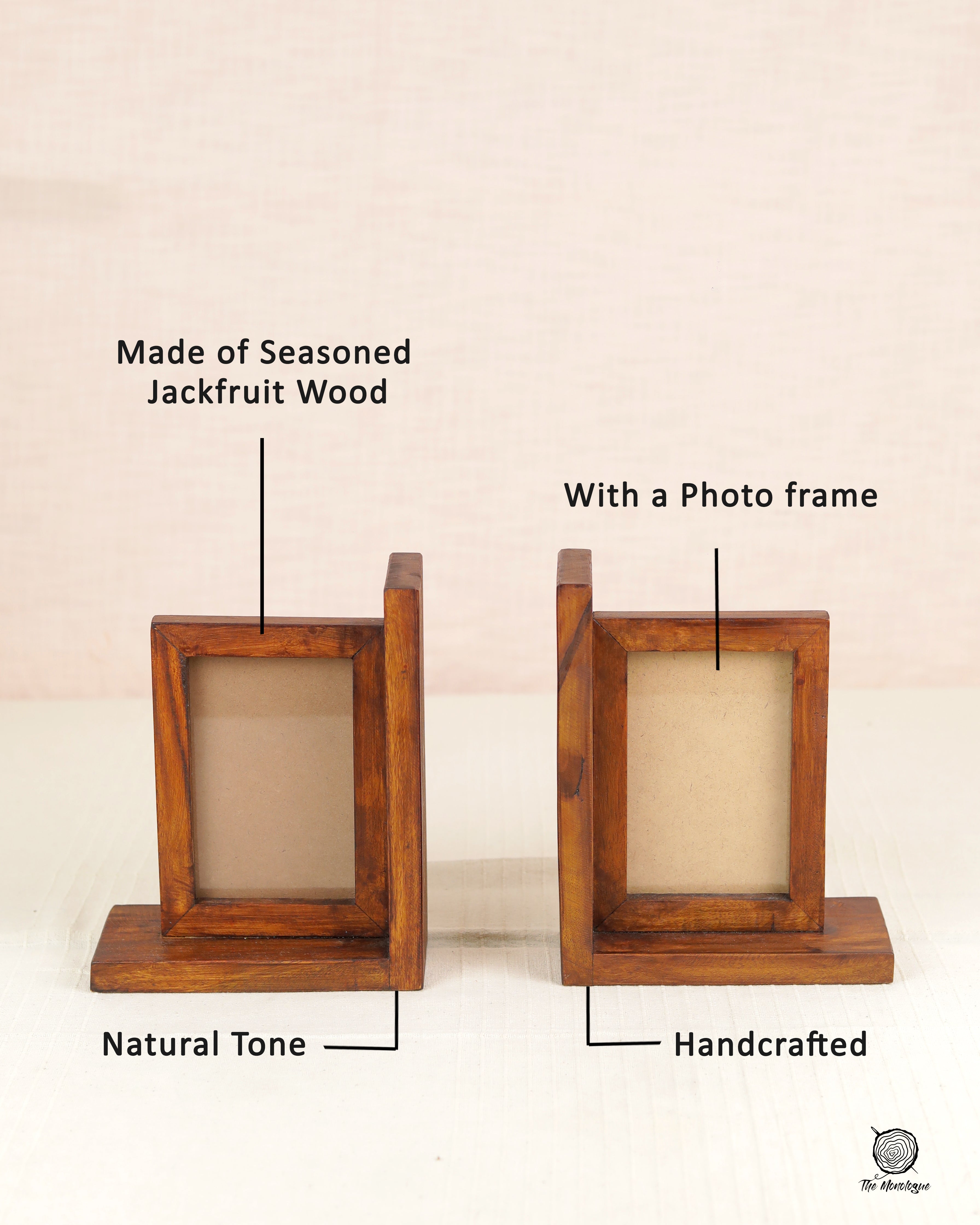Wood Bookend with Photo Frame – Handmade Home Decor