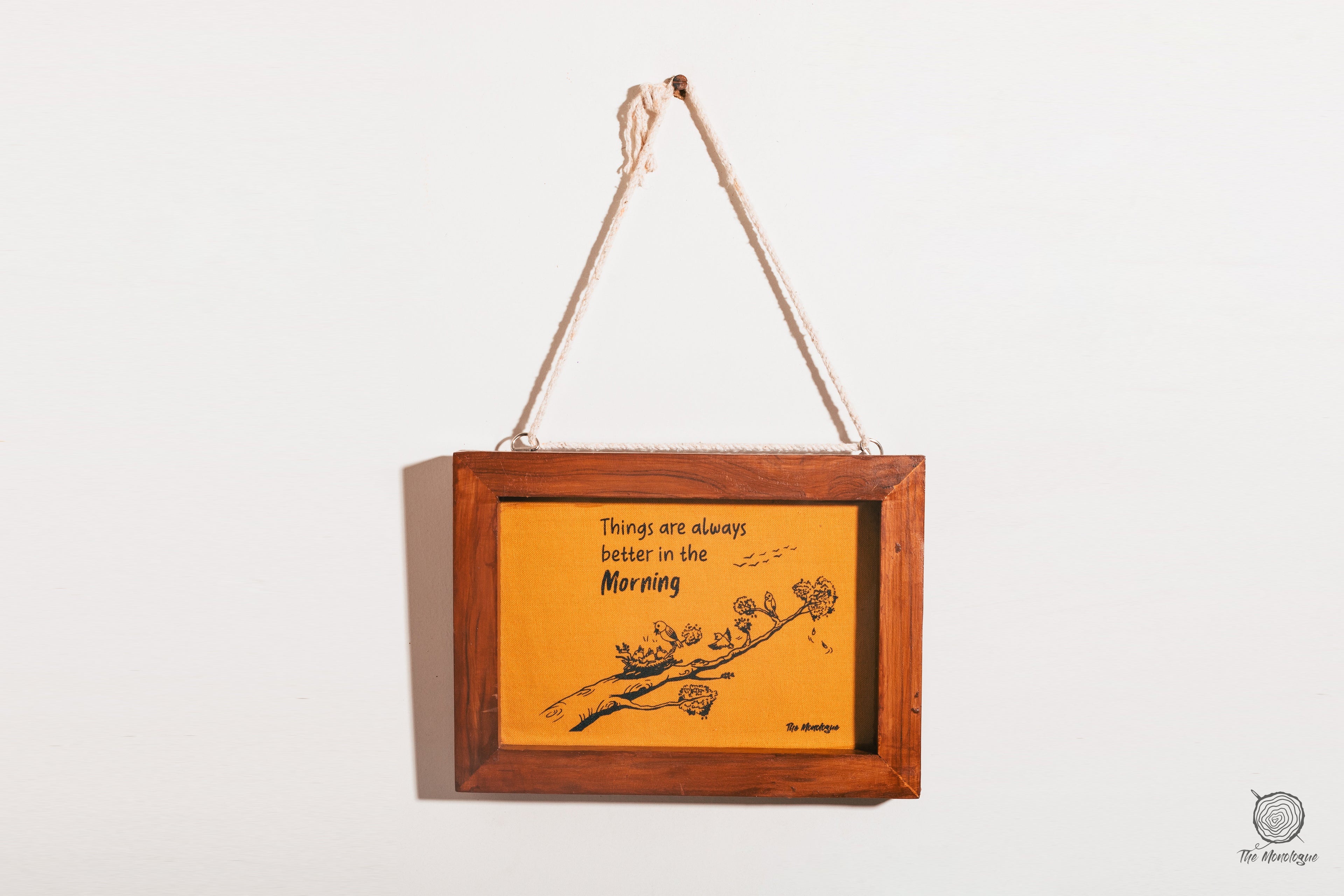 Teak Wood Frame – Handcrafted Fabric Screen Print Wall Art