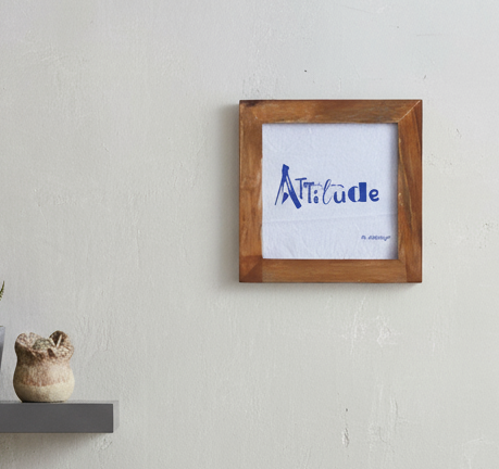 Teak Wood Frame 8x8 – Handcrafted Fabric Screen Print Decor